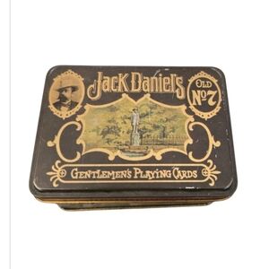 Jack Daniels Black and Gold Gentlemen's Playing Cards Tin with Illustration